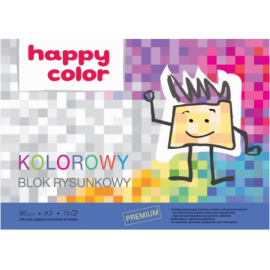 Happy Color, Blok rysunkowy kolorowe kartki, A3, 80 g/m2