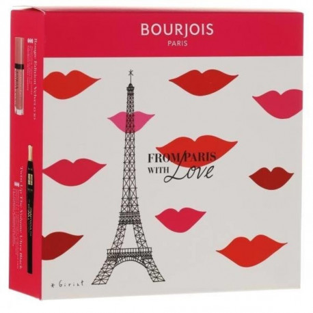 Bourjois From Paris With Love Twist Up The Volume tusz do rzęs Ultra Black 8ml + Rouge Edition matowa pomadka 010 7,7ml
