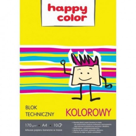 Happy Color blok techniczny kolorowy A4 10 arkuszy
