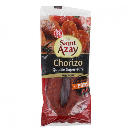 Chorizo - Kiełbasa wieprzowa średniorozdrobniona, wędzona, podsuszana z hiszpańską papryką, pikantna. 
Pakowano w atmosferze och