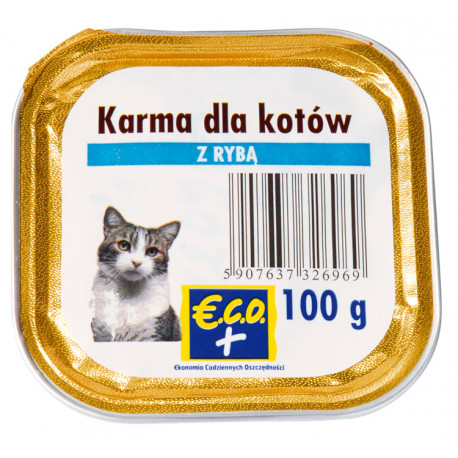 Pełnoporcjowa karma dla dorosłych kotów z rybą. Produkt sterylizowany.