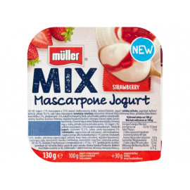 Müller Mix Jogurt z serkiem mascarpone i wsadem truskawkowym 130 g
