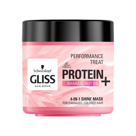 Gliss Protein+ Treat 4-in-1 Shine Maska do włosów Babassu Nut Oil nabłyszczająca 400 ml