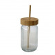 Szklanka do Picia 500 ml z pokrywką bambusową