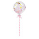 Baby Time Balon transparentny na patyczku z konfetti różowym 12,5cm