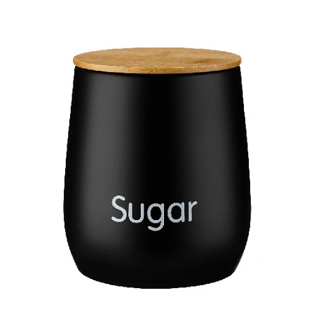 Galicja Pojemnik metalowy okrągły czarny na cukier Monaco "Sugar"