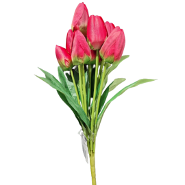 Jumi bukiet sztucznych tulipanów 9 szt ciemny róż