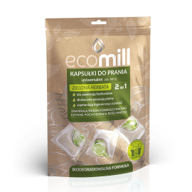 Ecomill Kapsułki kapsułki do prania uniwersalne – zielona herbata – 30 kapsuł