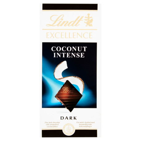 Lindt Excellence Czekolada ciemna z karmelizowanymi płatkami kokosowymi 100 g