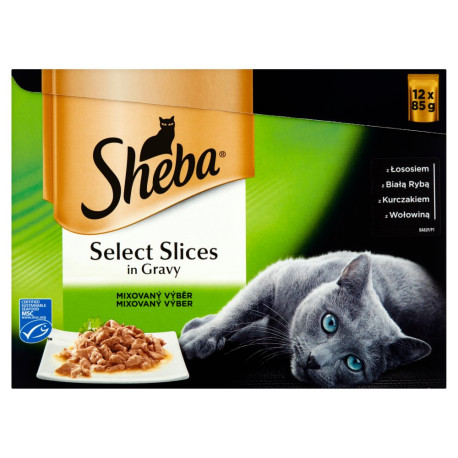 Sheba Select Slices in Gravy Karma pełnoporcjowa 1,02 kg (12 saszetek)