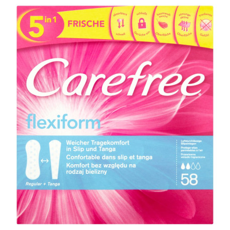 Carefree Flexiform Przewiewne wkładki higieniczne 58 sztuk
