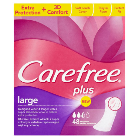 Carefree Plus Large Wkładki higieniczne 48 sztuk