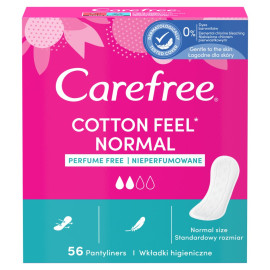 Carefree Cotton Feel Normal Wkładki higieniczne nieperfumowane 56 sztuk