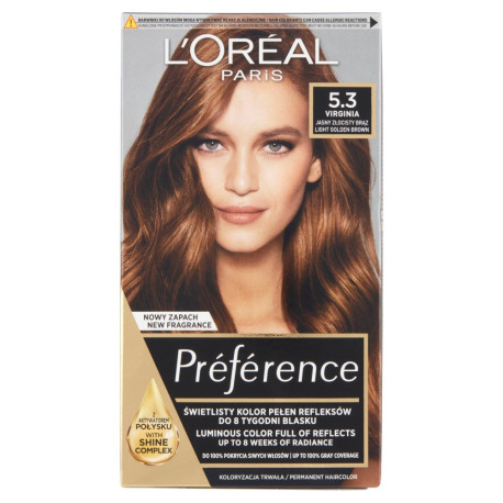 L\'Oréal Paris Préférence Farba do włosów jasny złocisty brąz 5.3 Virginia