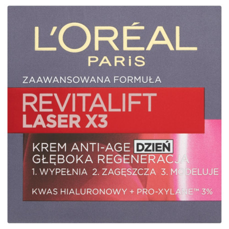L\'Oreal Paris Revitalift Laser X3 Krem przeciwzmarszczkowy Anti-Age głęboka regeneracja dzień 50 ml