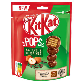 KitKat Pops Hazelnut & Cocoa Nibs Kruchy wafelek w mlecznej czekoladzie 110 g