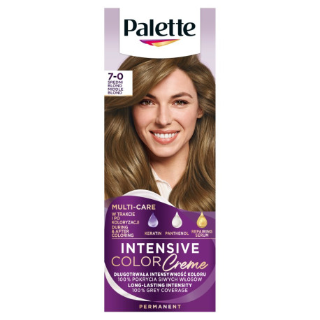 Palette Intensive Color Creme Farba do włosów w kremie 7-0 (N6) średni blond