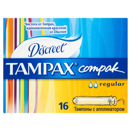 Tampax Compak Discreet regular Tampony z aplikatorem 16 sztuk