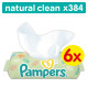 Pampers Natural Clean chusteczki nawilżane dla niemowląt 6 x 64 sztuki