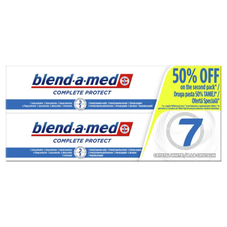 Blend-a-med Complete Protect 7 Crystal White Pasta do zębów 2X100ml