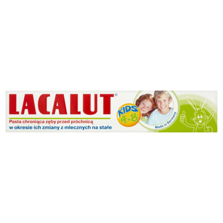 Lacalut Pasta chroniąca zęby mleczne przed próchnicą dla dzieci 4-8 lat 50 ml
