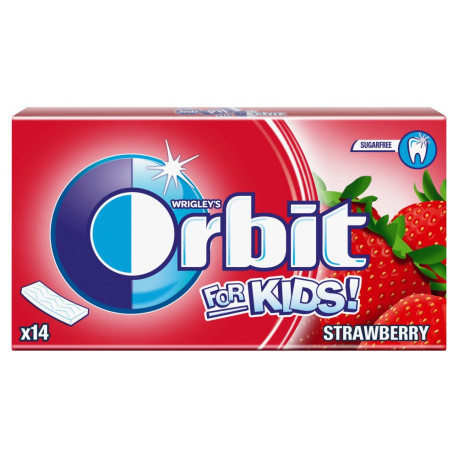 Orbit For Kids Strawberry Guma do żucia bez cukru 27 g (14 pasków)
