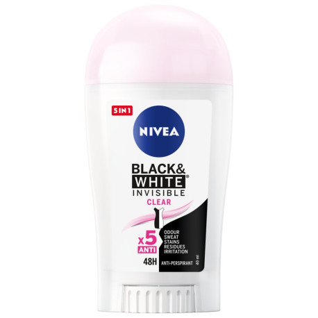 Nivea Black&White Invisible Clear Antyperspirant W Sztyfcie 40 ml
