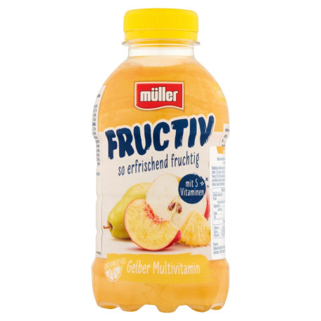 Müller Fructiv Napój na bazie produktu serwatkowego żółta multiwitamina 455 g
