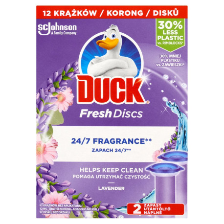 Duck Fresh Discs Podwójny zapas do toalety o zapachu lawendowym 72 ml (2 x 36 ml)