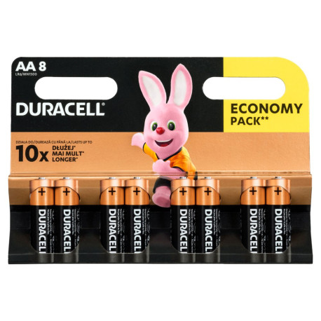 Duracell AA 1,5 V/B Bateria alkaliczna 8 sztuk