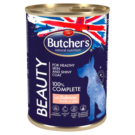 Butcher\'s Beauty Karma dla dorosłych psów kawałki w galaretce z łososiem 400 g