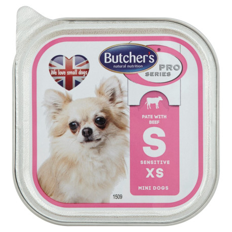 Butcher\'s Pro Series Sensitive Karma dla dorosłych psów pasztet z wołowiną i ryżem 100 g