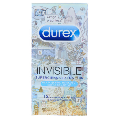 Durex Invisible Supercienka Prezerwatywy 10 sztuk