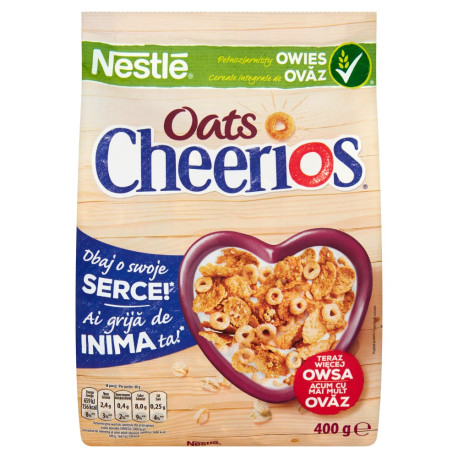 Nestlé Cheerios Oats Chrupiące płatki śniadaniowe 400 g