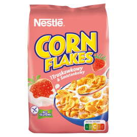 Nestlé Corn Flakes Chrupiące płatki kukurydziane smak truskawkowy & śmietankowy 450 g