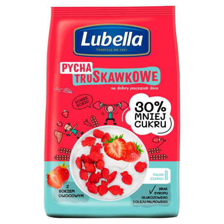 Lubella Pycha truskawkowe Zbożowe chrupki z dodatkiem soku truskawkowego 400 g