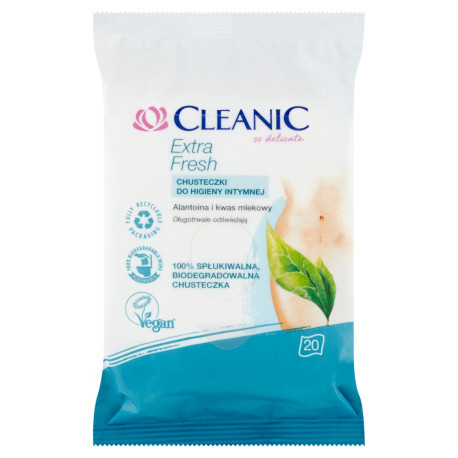 Cleanic Extra Fresh Chusteczki do higieny intymnej 20 sztuk