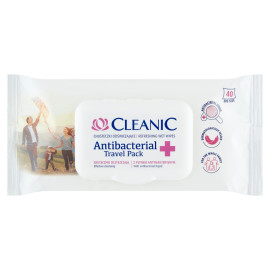 Cleanic Antibacterial Travel Pack Chusteczki odświeżające 40 sztuk