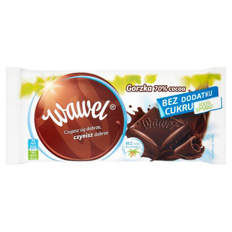 Wawel Gorzka 70% Cocoa bez dodatku cukru Czekolada 100 g