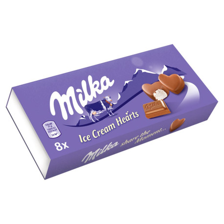 Milka Lody waniliowe z preparatem z czekolady mlecznej 80 ml (8 sztuk)