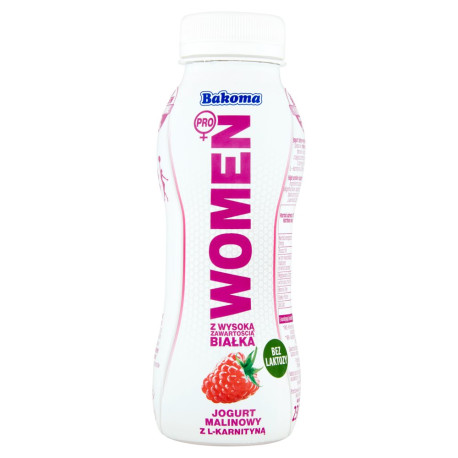 Bakoma Women Pro Jogurt z wysoką zawartością białka malinowy z L-karnityną 230 g