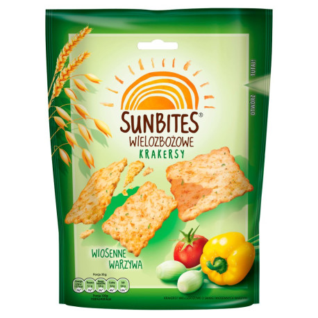 Sunbites Wielozbożowe krakersy wiosenne warzywa 100 g