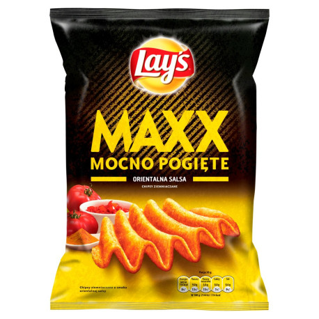 Lay's Maxx Mocno Pogięte o smaku Orientalna salsa Chipsy ziemniaczane 140 g