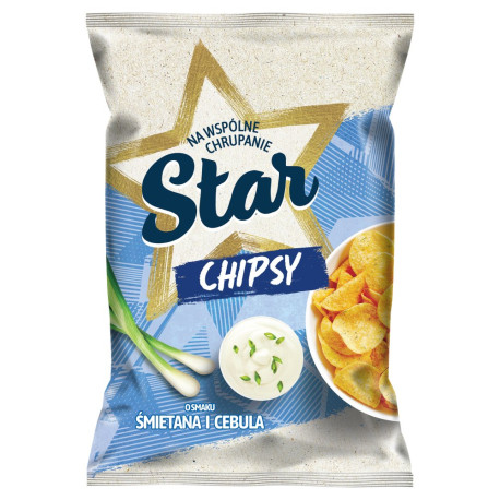 Star Chipsy o smaku śmietana i cebula 130 g