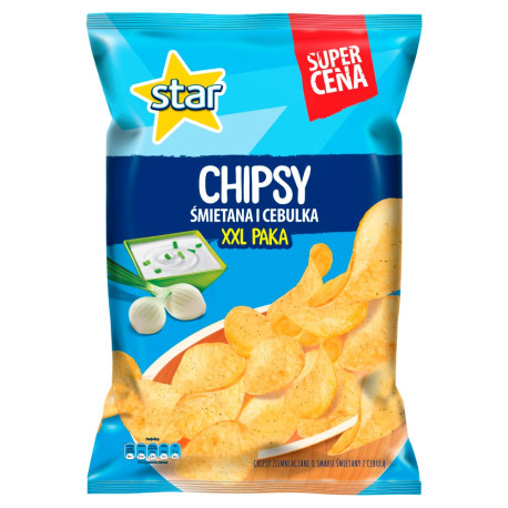 Star Śmietana i cebulka Chipsy ziemniaczane 250 g