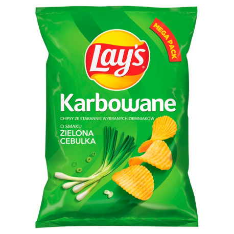 Lay\'s Chipsy ziemniaczane karbowane o smaku zielona cebulka 210 g