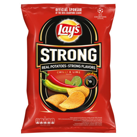 Lay\'s Strong Chipsy ziemniaczane karbowane o smaku ostrego chilli i limonki 265 g