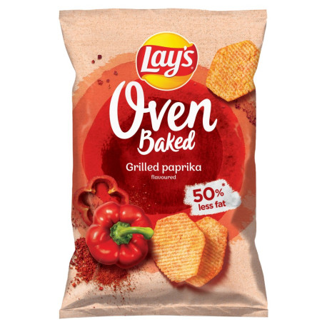 Lay\'s Oven Baked Pieczone formowane chipsy ziemniaczane o smaku grillowanej papryki 125 g