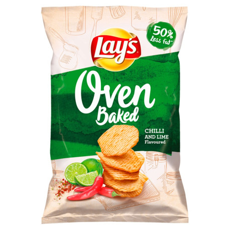 Lay\'s Oven Baked Pieczone formowane chipsy ziemniaczane o smaku chilli i limonki 125 g