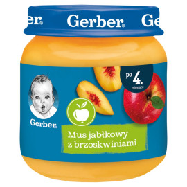 Gerber Mus jabłkowy z brzoskwiniami dla niemowląt po 4. miesiącu 125 g